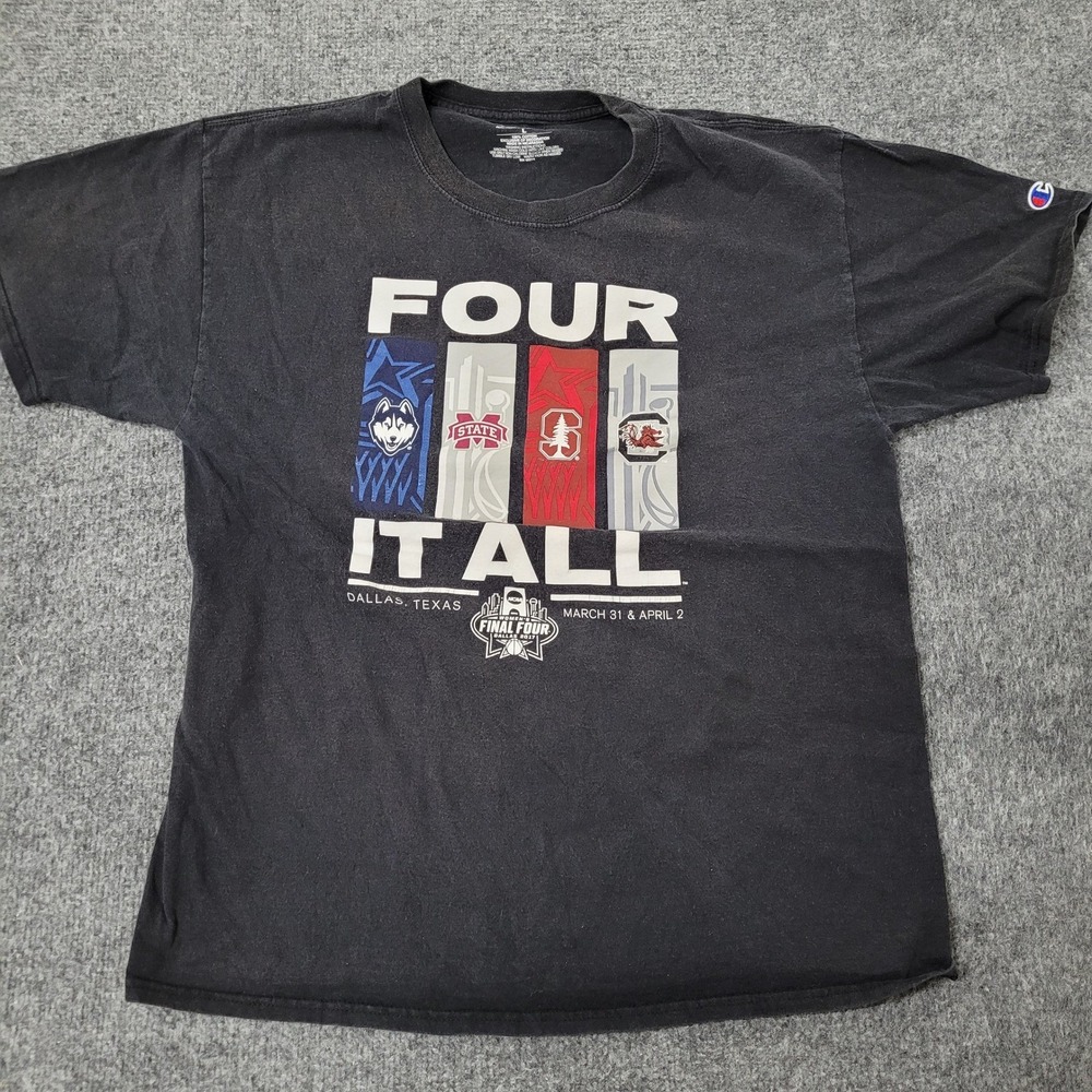 Champion T-Shirt Mens Size L Black 2017 NCAA Womens Final Four Graphic Cotton